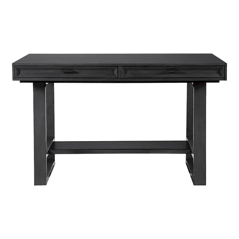 Isolde Black 60-Inch Solid Wood Counter Height Dining Table with Drawers by Furniture of America