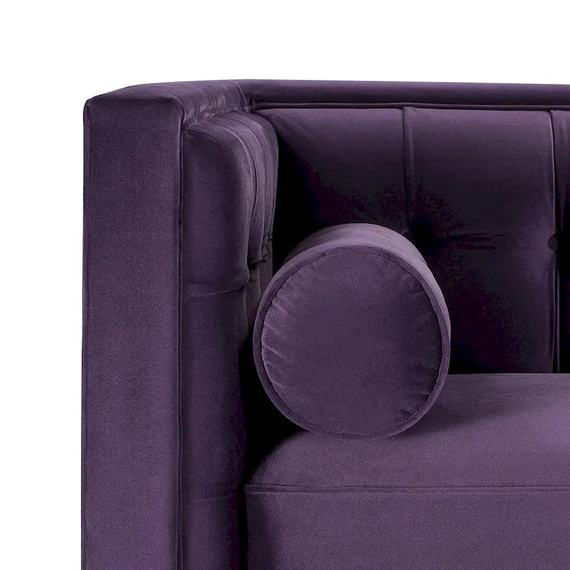 Jack 84 Mid-Century Modern Tuxedo Sofa with Decorative Bolster Pillows