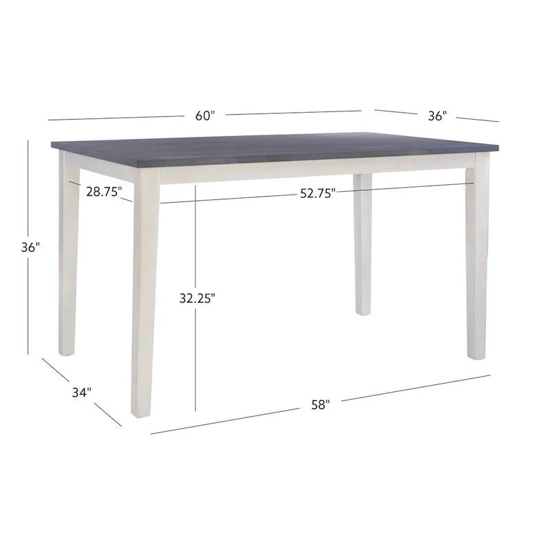 McKee White Acacia Wood Counter-Height Dining Table