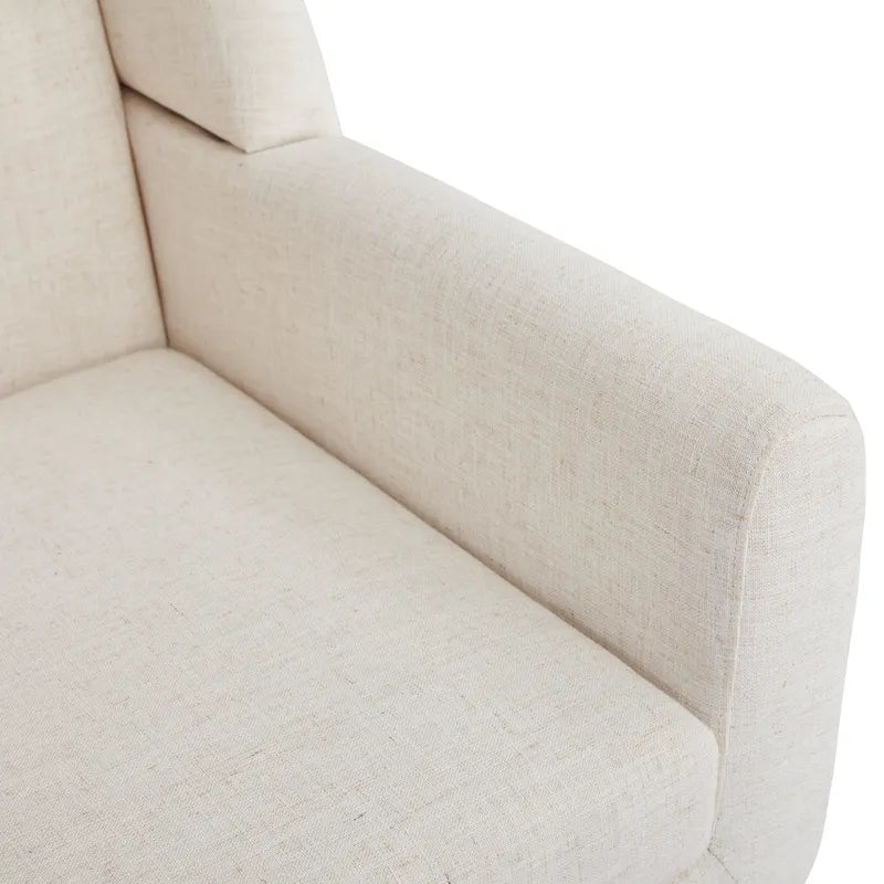 HUIMO Fabric Accent Chair and Ottoman Set - Available in Grey, Beige, Blue, and Dark Teal