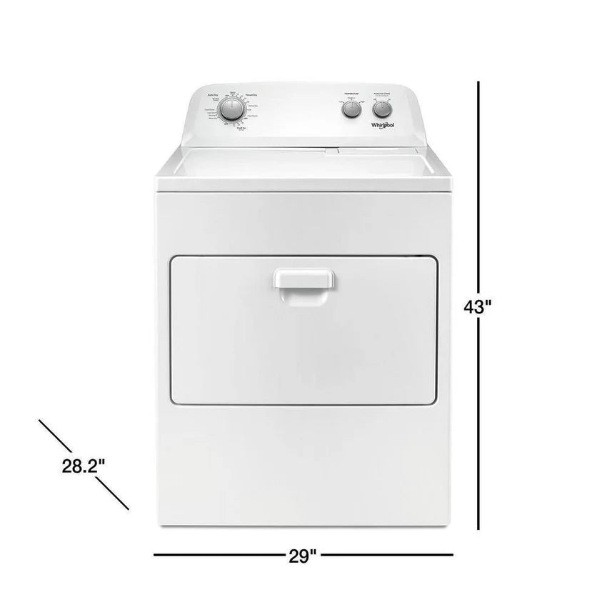 2025 Whirlpool 7.0 cu. ft. Electric Dryer, AutoDryTM System, Wrinkle ShieldTM, White
