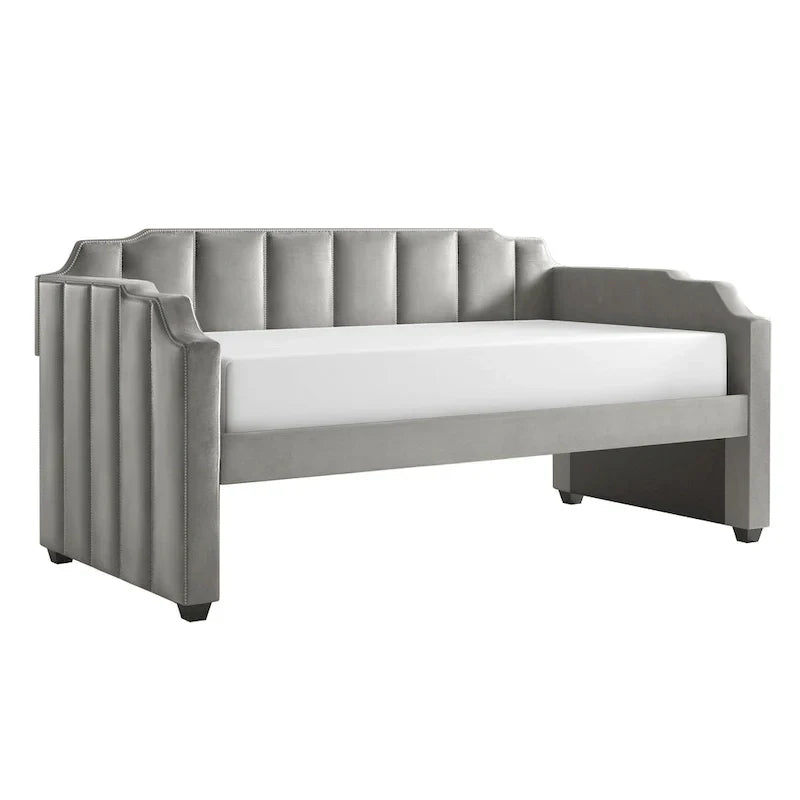 iNSPIRE Q Modern Chareau Glam Grey Velvet Daybed