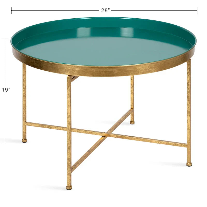 Kate and Laurel Celia 28.25-Inch Round Metal Coffee Table