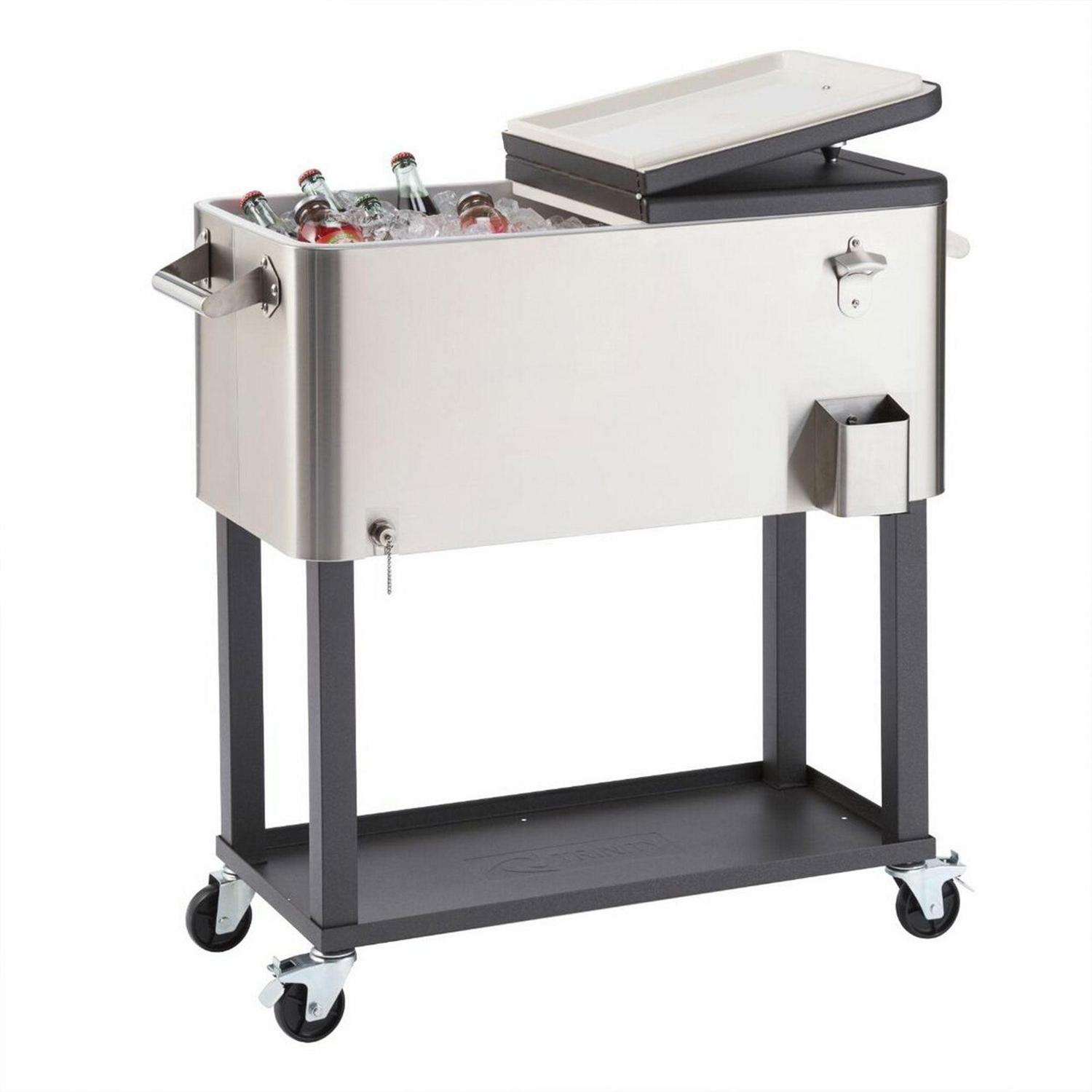 Trinity TXK-0804 100 Qt Stainless Steel Cooler with Shelf & Opener, Dark Bronze Finish