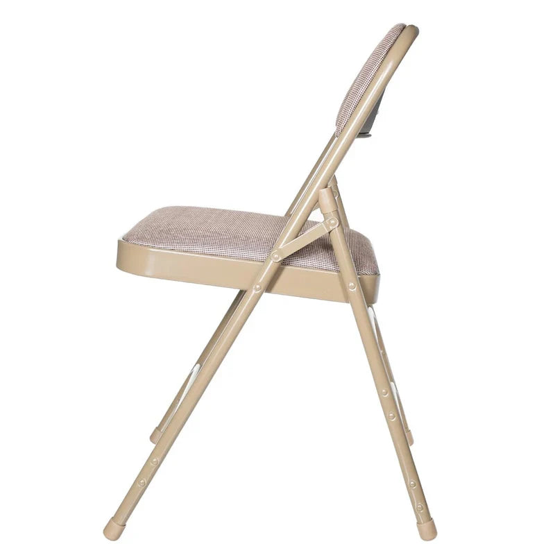 Hampden Furnishings Bernadine Collection Set of 4 Fabric Triple Brace Folding Chairs