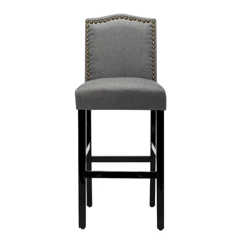 Set of 2 Upholstered 28-Inch Barstools - Stylish Pub Chairs