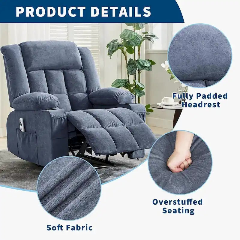 Heat and Massage Recliner Chair with Remote Control