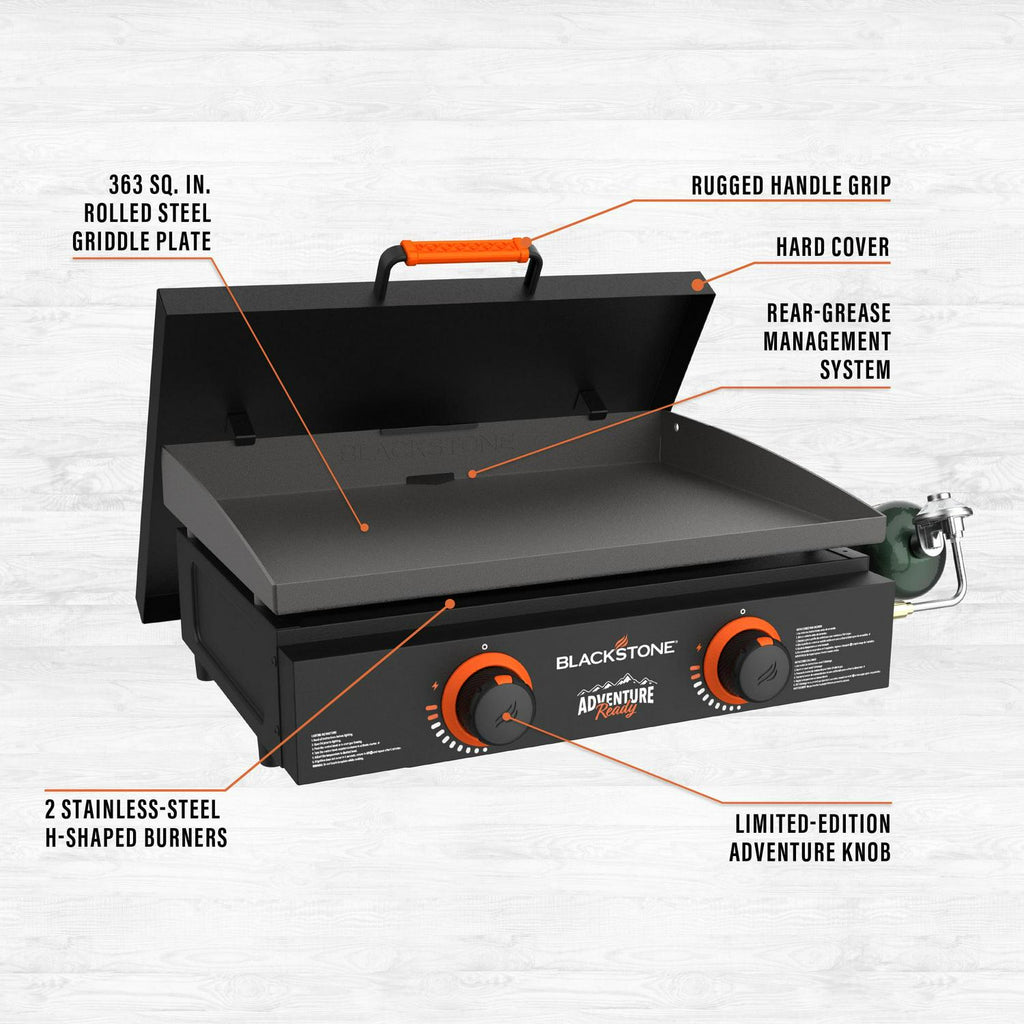 Blackstone Adventure Ready 22 Propane Griddle Gift Bundle in Black