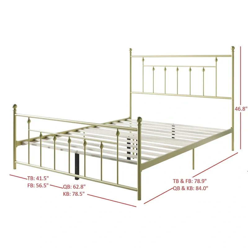 Melia Metal Bed Frame with Platform Design
