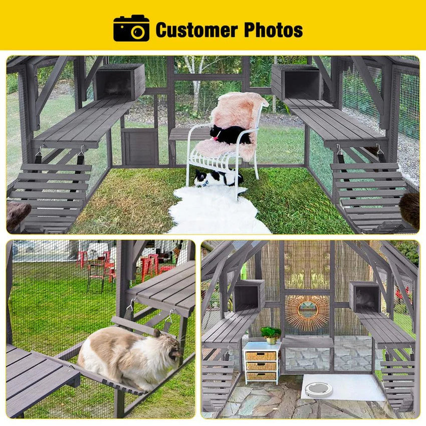 aivituvin Outdoor Cat Run : Large Cat Enclosure