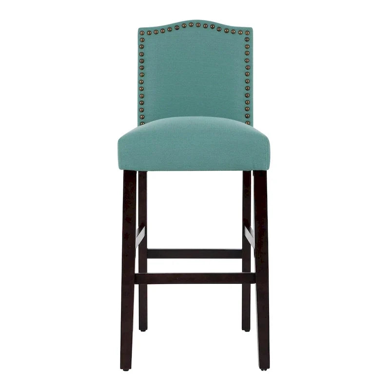 Set of 2 Upholstered 28-Inch Barstools - Stylish Pub Chairs