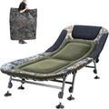 Camping Cots for Adults 330Lbs with Carry Bag, Heavy Duty Folding Bed with Soft Padded Cushion, Portable Military Cot for Hunting, 180° Adjustable Reclining Outdoor Lounger