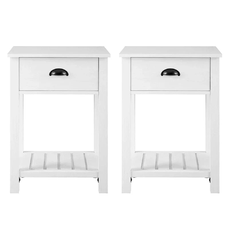Set of 2 Middlebrook Farmhouse Nightstands with One Drawer