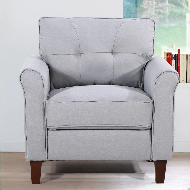 Kouchouk 32.9-Inch Wide Tufted Linen Armchair