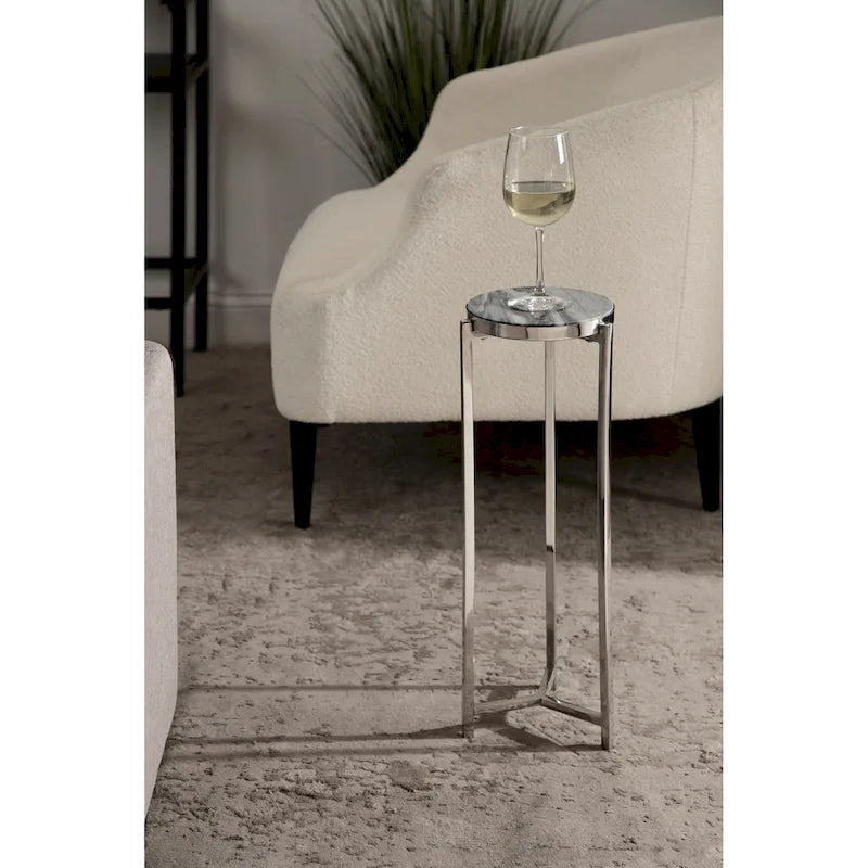 Kate and Laurel Aguilar Glamorous Drink Table - 9x9x23 Inches