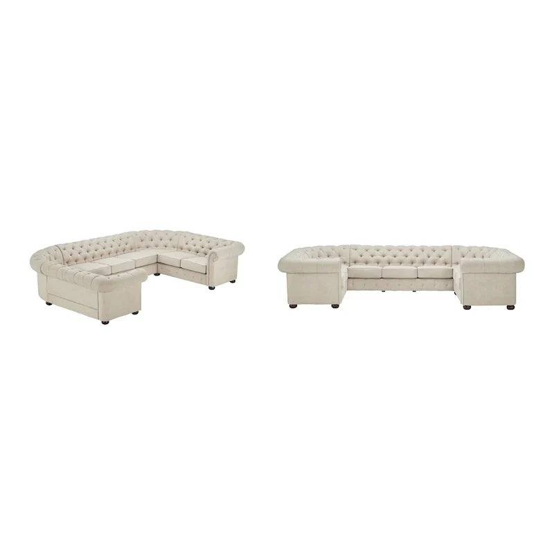 Gdansk 9-Person U-Shaped Chesterfield Sectional Sofa
