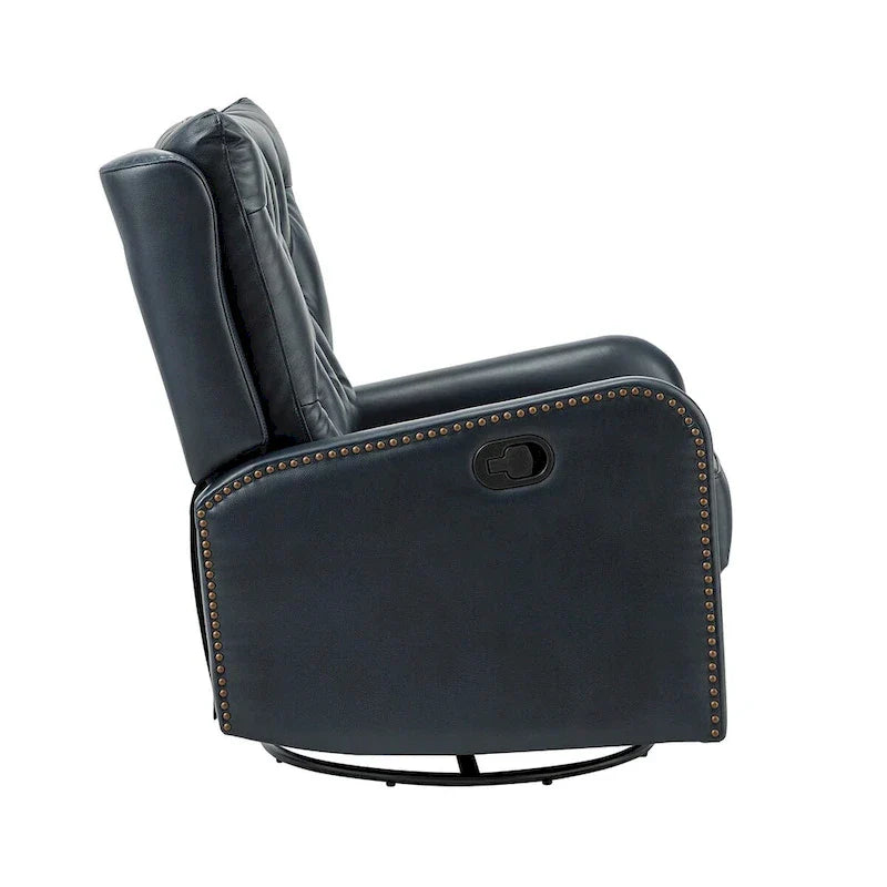 Jordano Mid-Century Leather Recliner with Metal Base by HULALA HOME