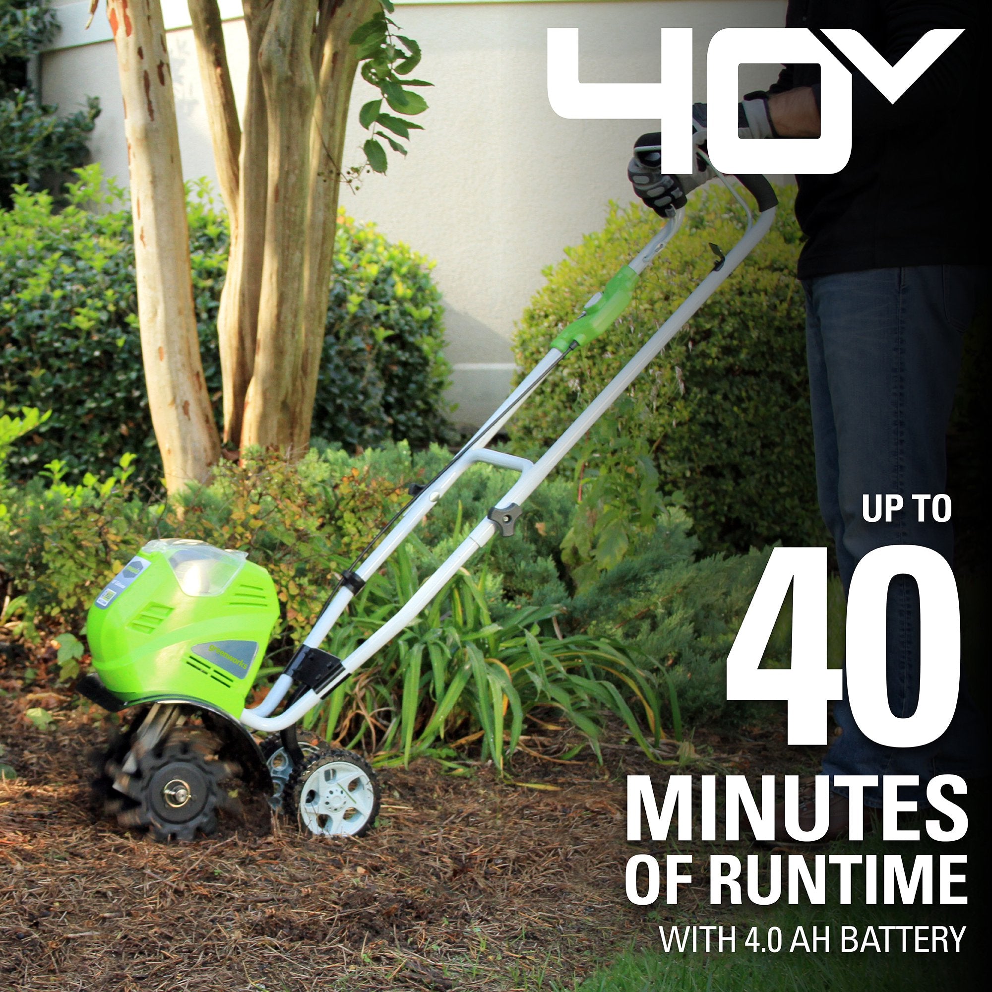 40V 10-inch Cordless Cultivator/Tiller with 40 Ah Battery and Charger, 27062