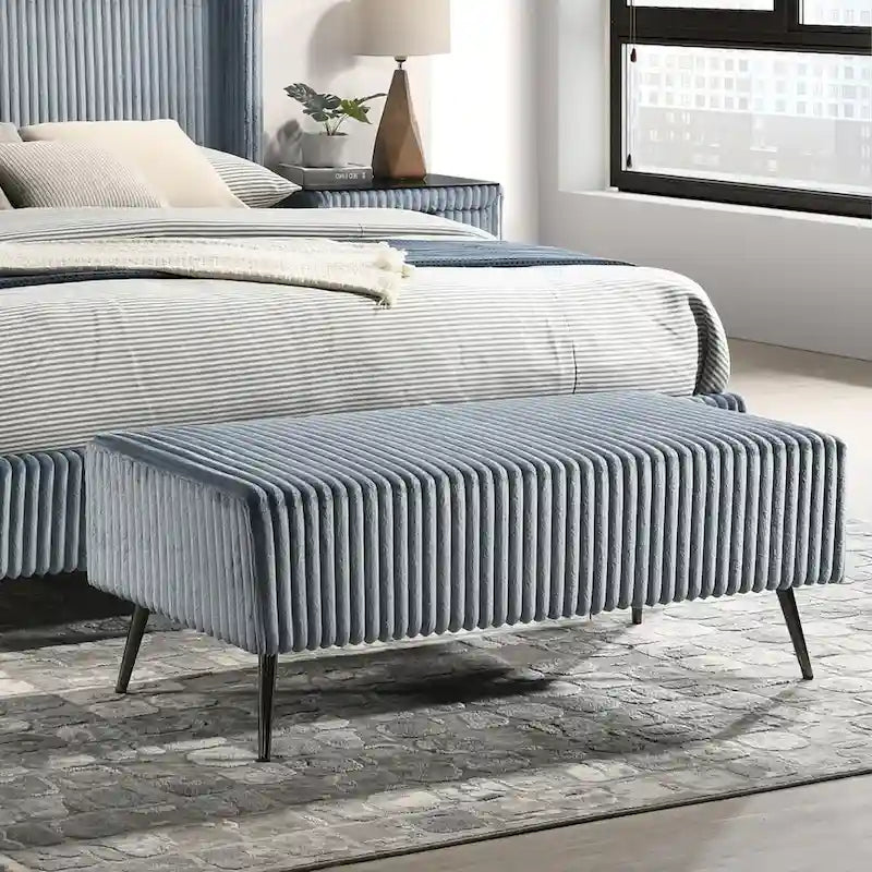Roundhill Furniture Mavela Wide Wale Corduroy Upholstered Bench