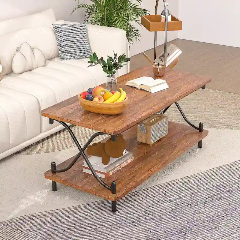 Javlergo Contemporary 3-Piece Living Room Coffee Table Set: Includes Wood Coffee Table and Two End Tables