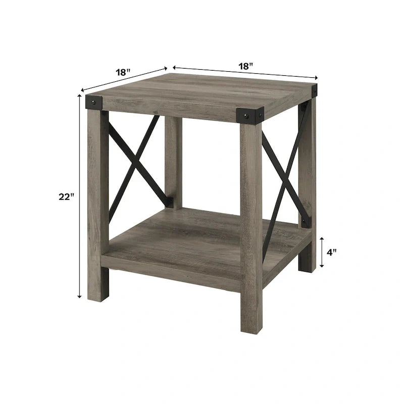 Set of 2 Middlebrook Kujawa 18-Inch X-Side Accent Tables