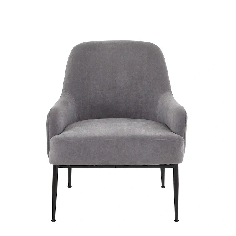 Mid-Century Velvet Accent Chair with Slope Arms