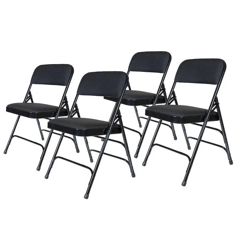 Hampden Furnishings Bernadine Collection Set of 4 Fabric Triple Brace Folding Chairs