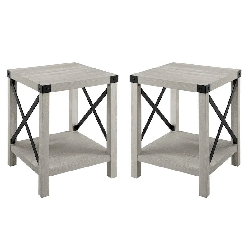 Set of 2 Middlebrook Kujawa 18-Inch X-Side Accent Tables