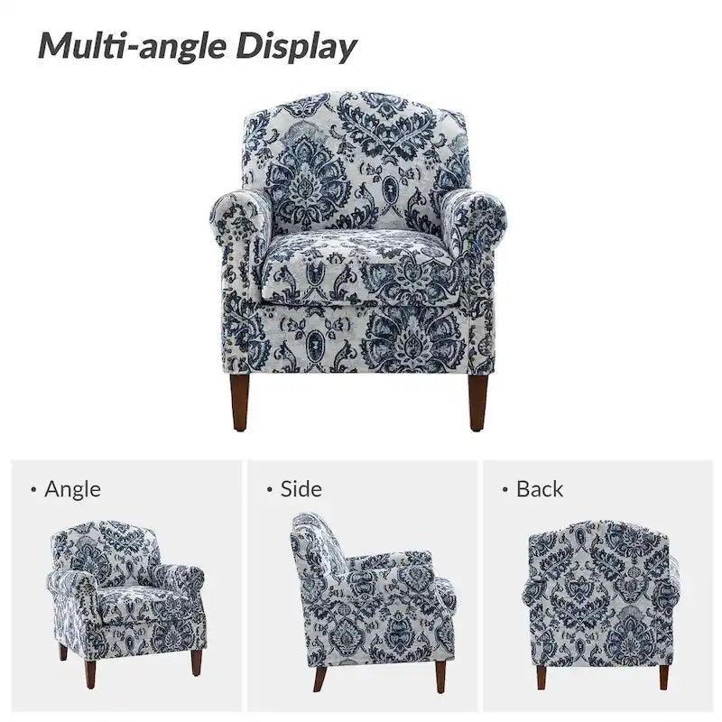 Giampiero Upholstered Wooden Armchair with Nailhead Accents by HULALA HOME