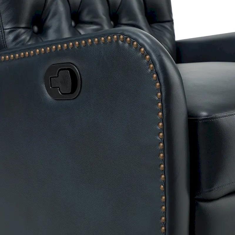 Jordano Mid-Century Leather Recliner with Metal Base by HULALA HOME