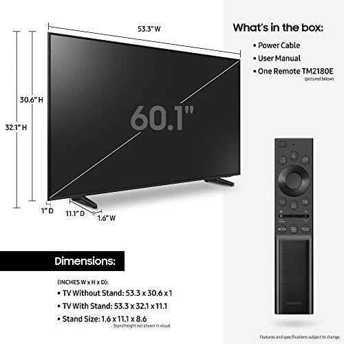 SAMSUNG 32-Inch Class QLED Q60A Series - 4K UHD Dual LED Quantum HDR Smart TV with Alexa Built-in (QN32Q60AAFXZA, 2021 Model)
