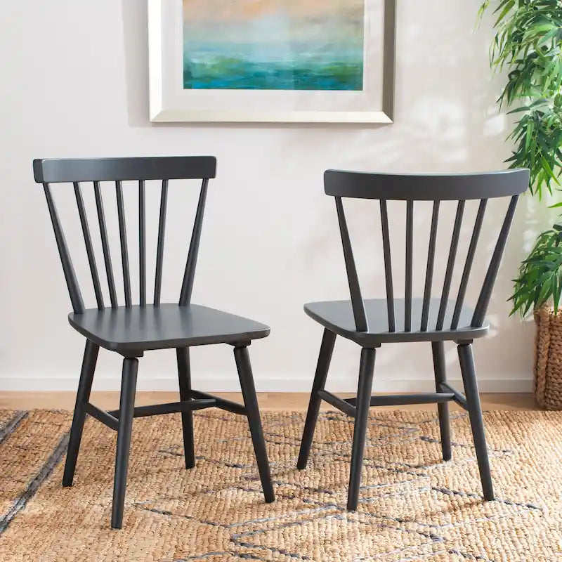 SAFAVIEH Signa Spindle Farmhouse Dining Chair Set (2 Chairs) - Dimensions: 20" W x 20" D x 33" H