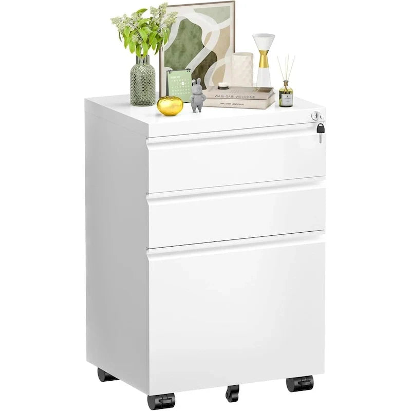 Metal Locking File Cabinet with 3 Drawers for Home Office