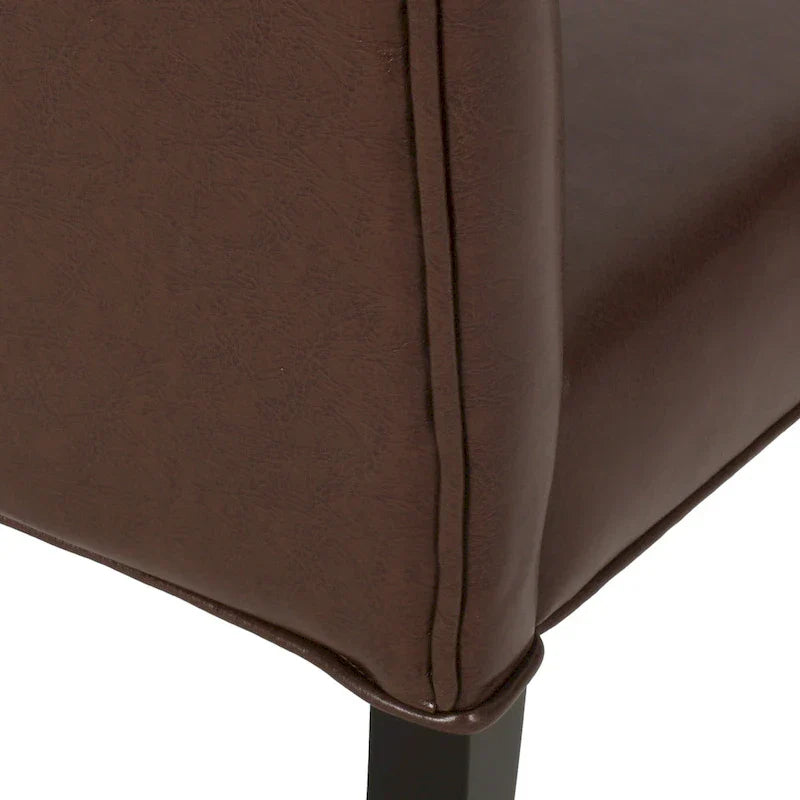 Set of 2 Harriet Modern Tufted Faux Leather Dining Chairs by Christopher Knight Home - Dimensions: 21.5" L x 25.75" W x 41.5" H