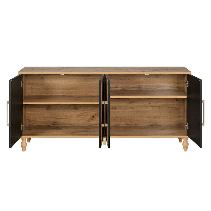 Large Floral Carved Storage Cabinet - Sideboard Buffet