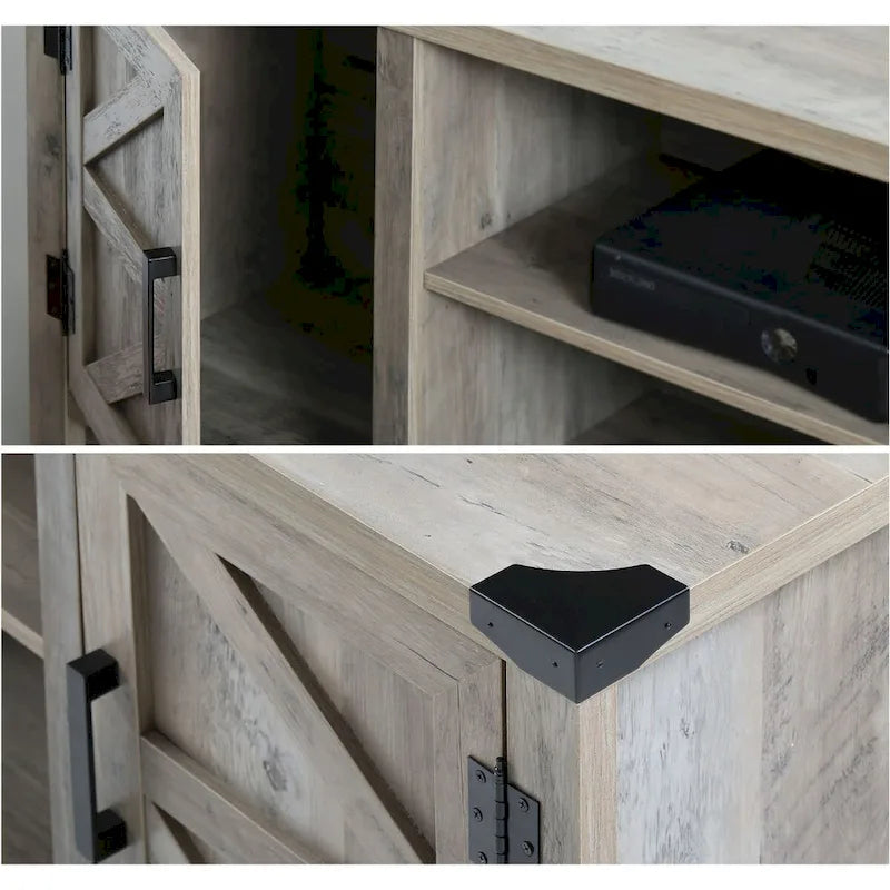 Rustic Farmhouse Barndoor TV Stand - Entertainment Center for TVs up to 70 Inches