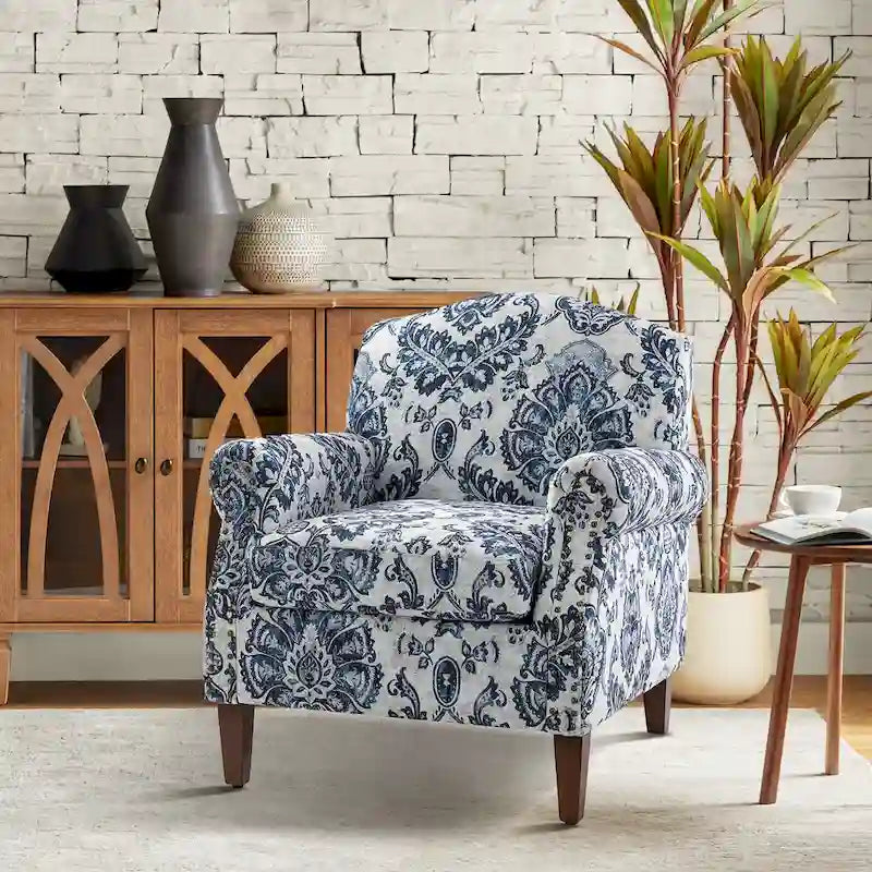 Giampiero Upholstered Wooden Armchair with Nailhead Accents by HULALA HOME