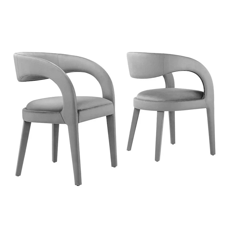 Set of Two Pinnacle Performance Velvet Dining Chairs