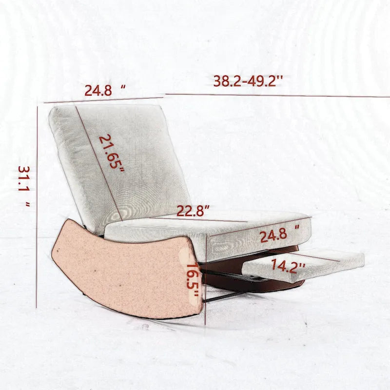 GDFStudio Contemporary Rocking Recliner with Footrest