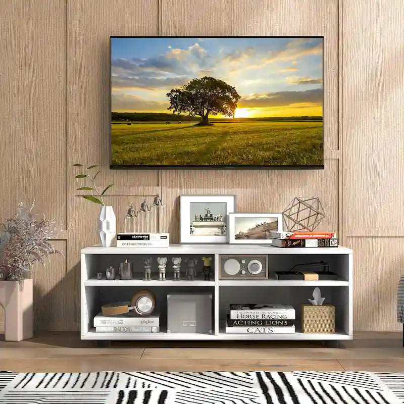 Gymax 4-Cubby TV Stand Media Console Entertainment Center