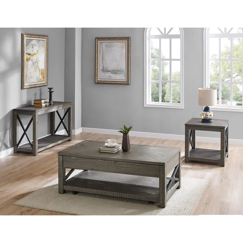 Lift Top Coffee Table with Hidden Storage and Shelf