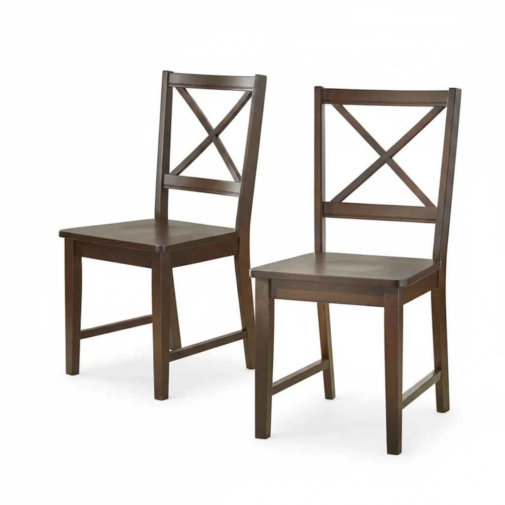 Set of 2 Solid Wood Crossback Dining Chairs by Simple Living