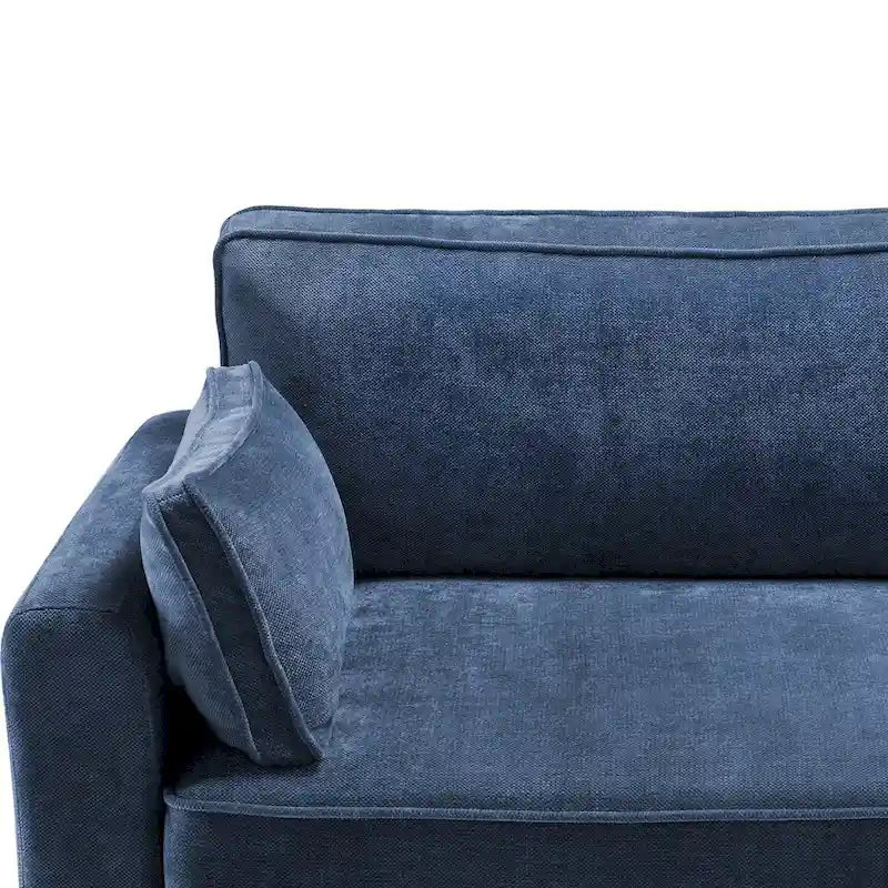 LUE BONA 81 Contemporary Corduroy 3-Seater Sofa - Upholstered Polyester Rectangle Design with Wooden Base for Living Room