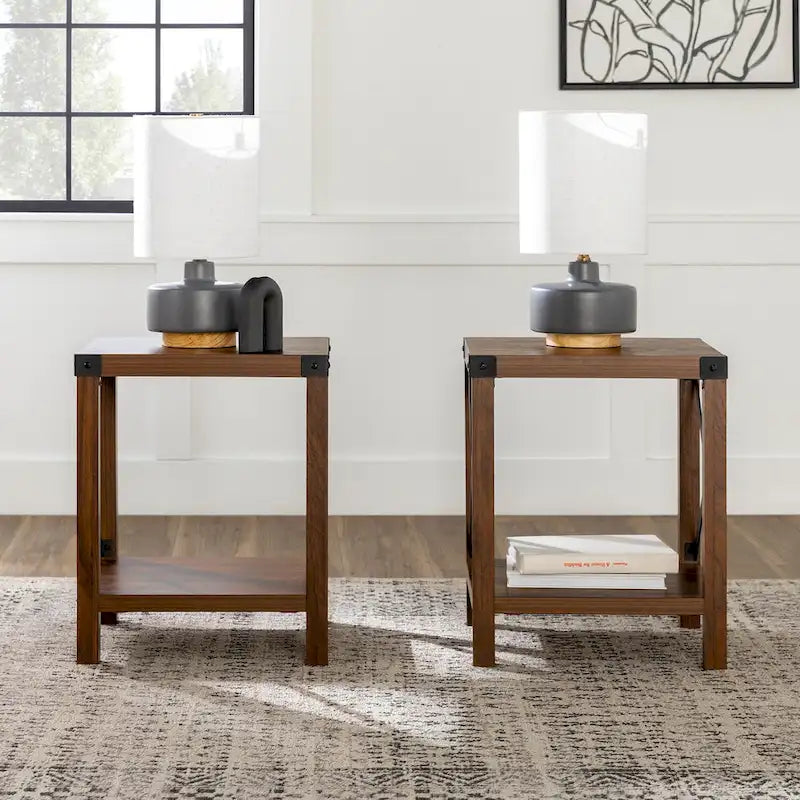 Set of 2 Middlebrook Kujawa 18-Inch X-Side Accent Tables
