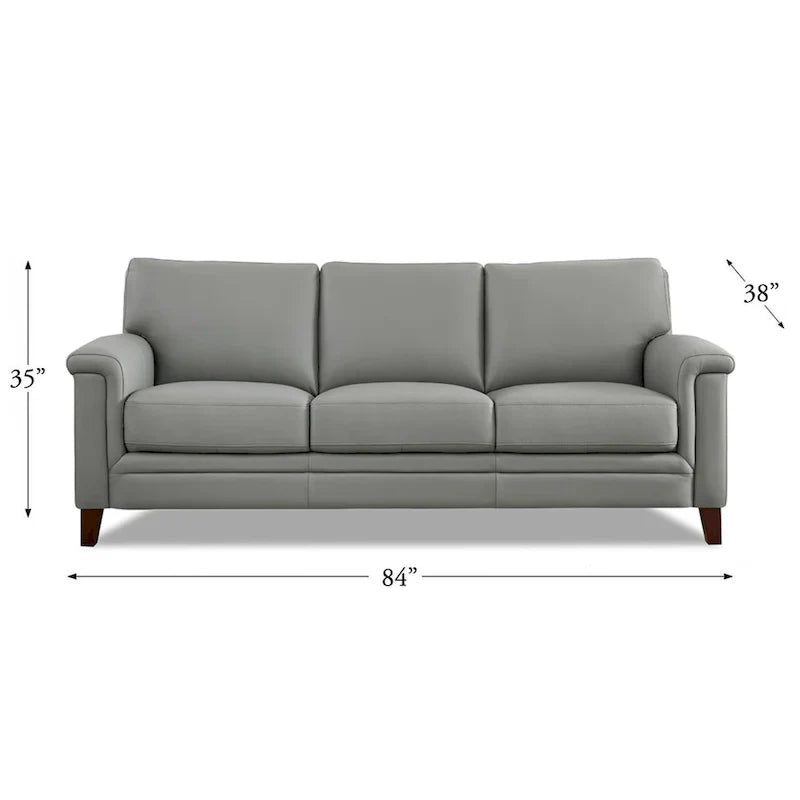 Hydeline Westcott Premium Top Grain Leather Sofa with Memory Foam and Spring Support