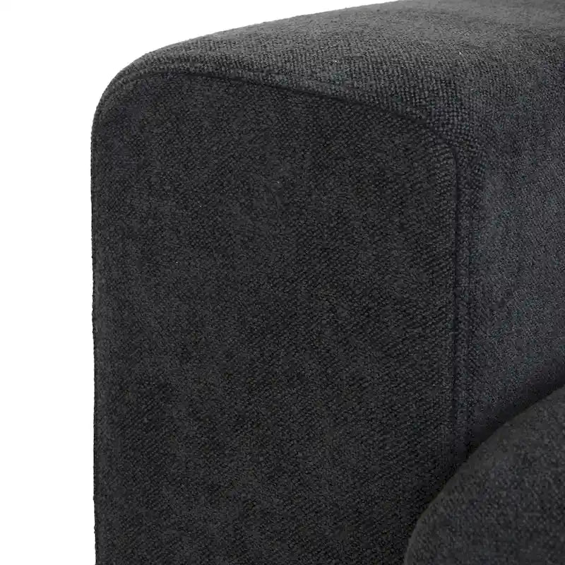 Sectional Couch with L-Shaped Design and Linen Upholstery, Featuring Multiple Cushions