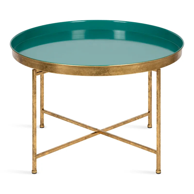 Kate and Laurel Celia 28.25-Inch Round Metal Coffee Table