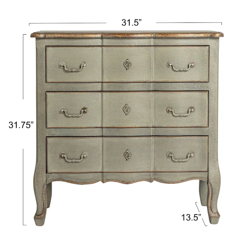 Rustic 3-Drawer Dresser with Distressed Finish