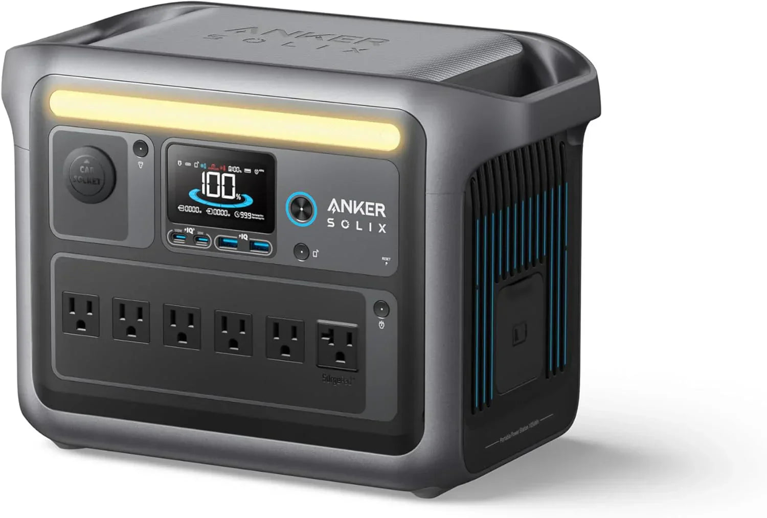 Portable Power Station 1800W (2400W Peak) Solar Generator 58 Minutes to Fully Charge