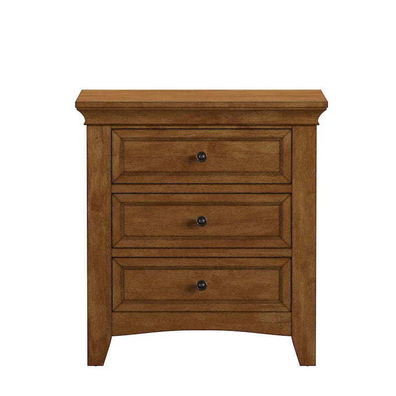 iNSPIRE Q Classic Ediline 3-Drawer Wooden Nightstand with Charging Station